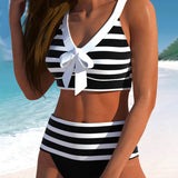 Martina™ | Bikini sa visokim strukom u prugama