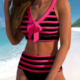 Martina™ | Bikini sa visokim strukom u prugama