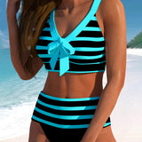 Martina™ | Bikini sa visokim strukom u prugama