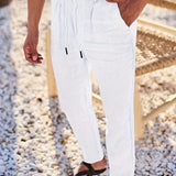 Nichols | Lanene Pantalone sa Konopcem