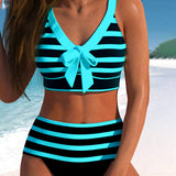 Martina™ | Bikini sa visokim strukom u prugama