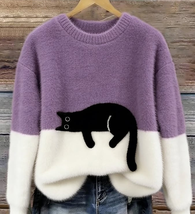 PCP | Pulover Oversize Elegantan sa Mačkom Armelle