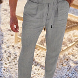 Nichols | Lanene Pantalone sa Konopcem