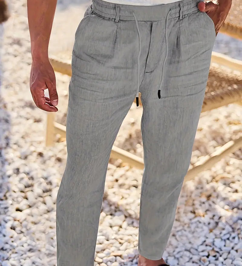 Nichols | Lanene Pantalone sa Konopcem
