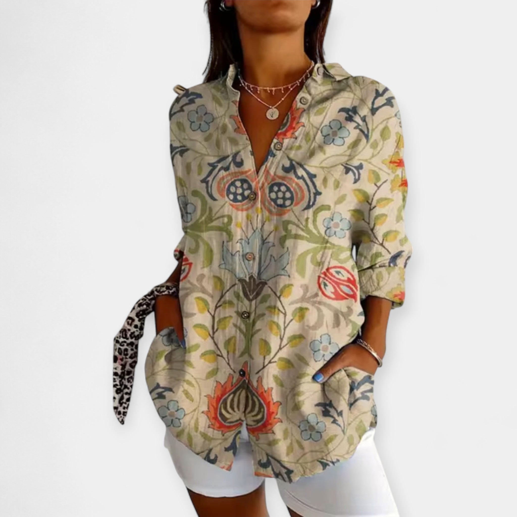 Saga | Bluza sa dugmadima i cvjetnim printom