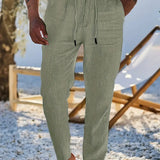 Nichols | Lanene Pantalone sa Konopcem
