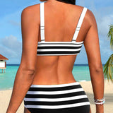 Martina™ | Bikini sa visokim strukom u prugama
