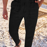 Nichols | Lanene Pantalone sa Konopcem