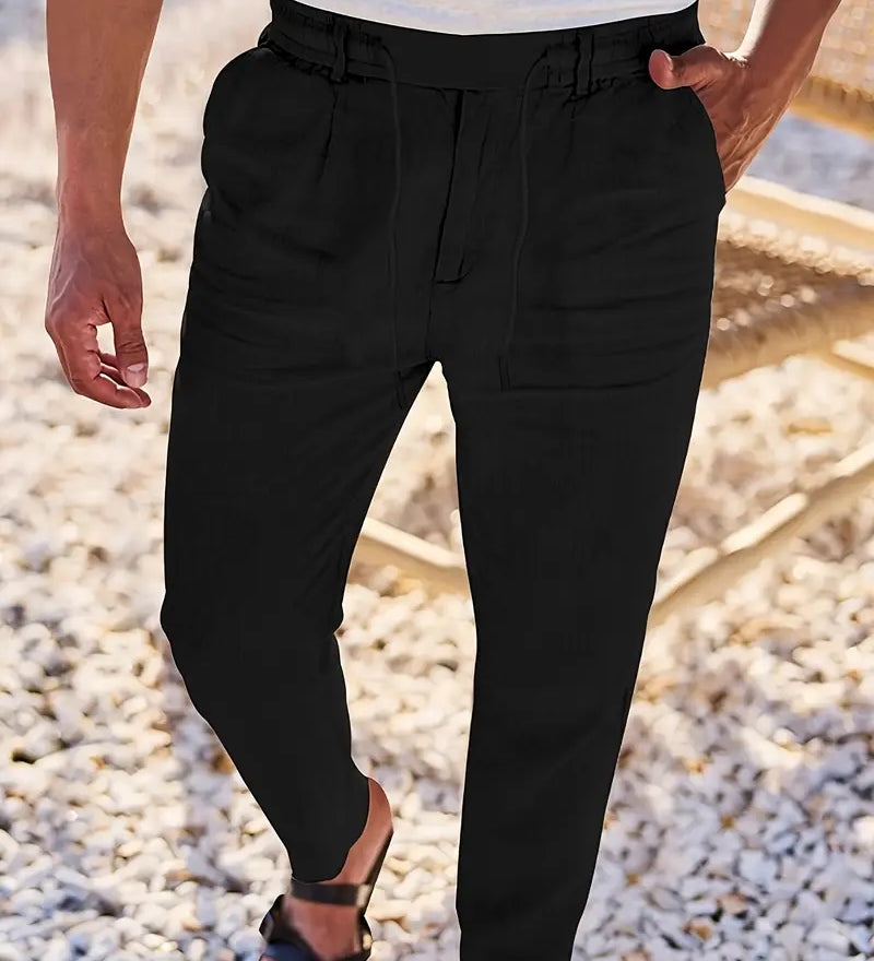 Nichols | Lanene Pantalone sa Konopcem