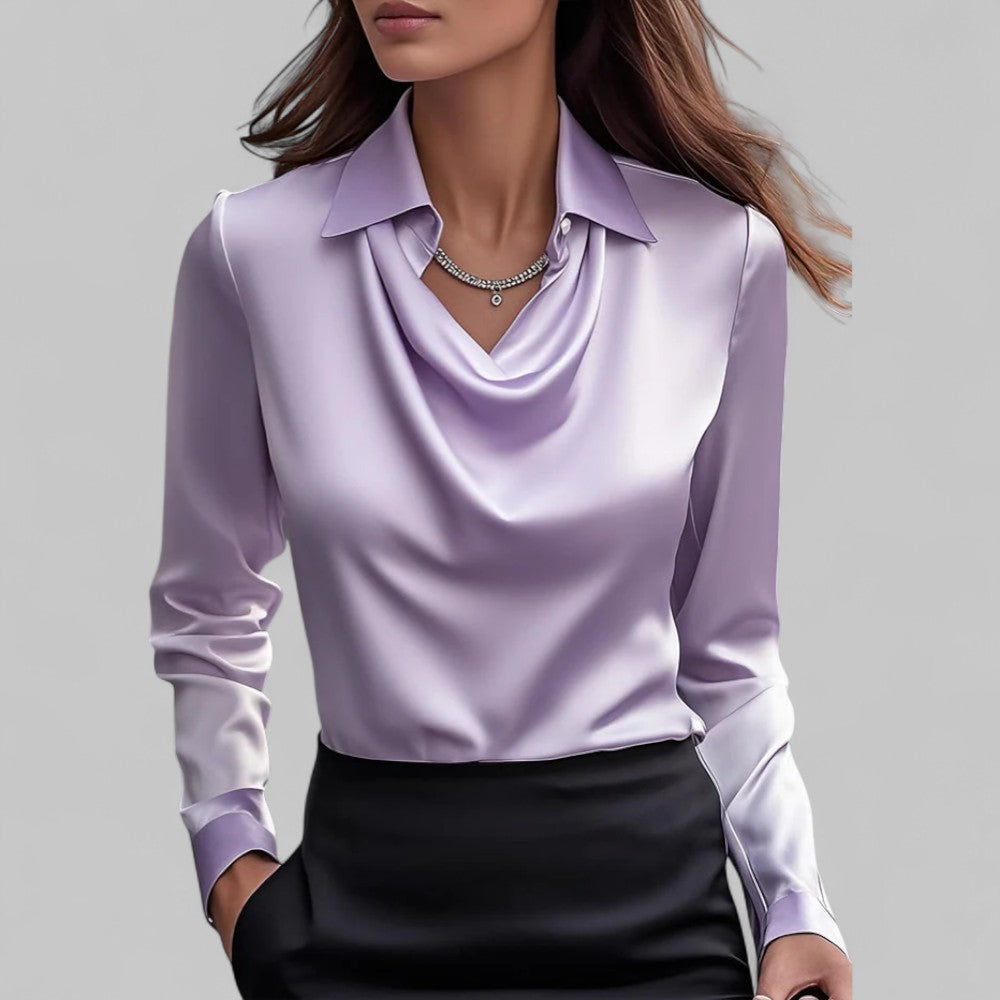 Theresa | Elegantna veesangaga saten bluz za žene