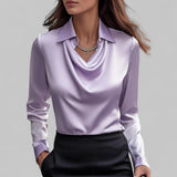 Theresa | Elegantna veesangaga saten bluz za žene