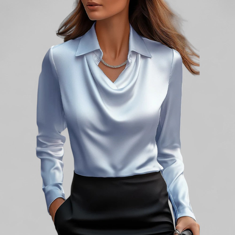 Theresa | Elegantna veesangaga saten bluz za žene
