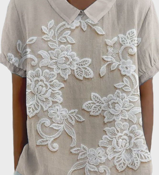Alma | Plava bluza sa kragnom