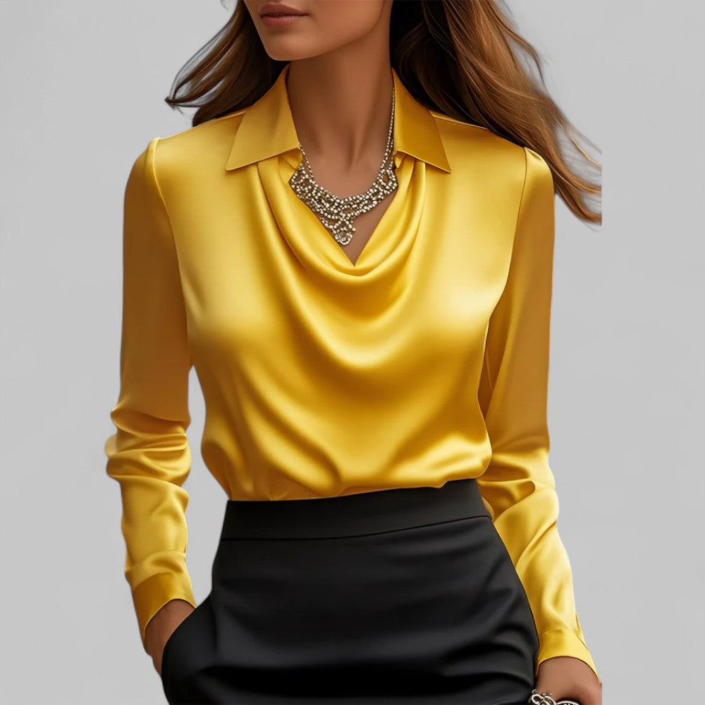 Theresa | Elegantna veesangaga saten bluz za žene