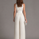 Zakira | Plisirani Halter-Neck Širok Jumpsuit