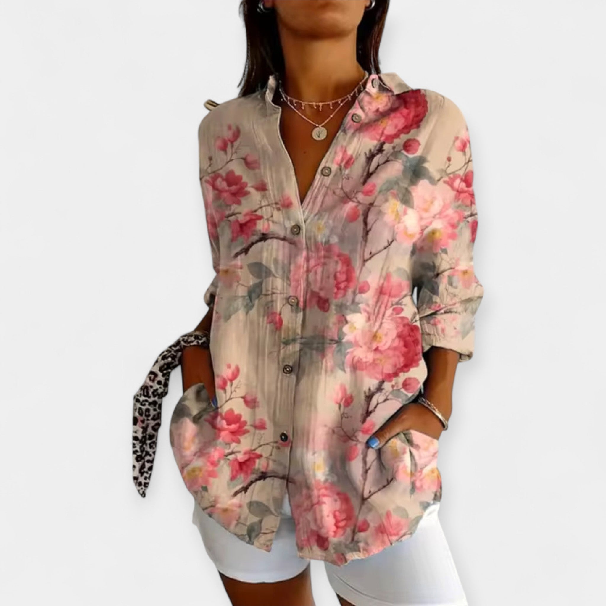 Saga | Bluza sa dugmadima i cvjetnim printom