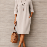 Sabine | Midi haljina sa fluidnim efektom ravnog stomaka