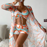 Gabriela™ | Komplet bikinija od 3 dela sa printom