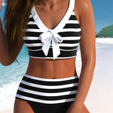 Martina™ | Bikini sa visokim strukom u prugama