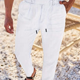 Nichols | Lanene Pantalone sa Konopcem