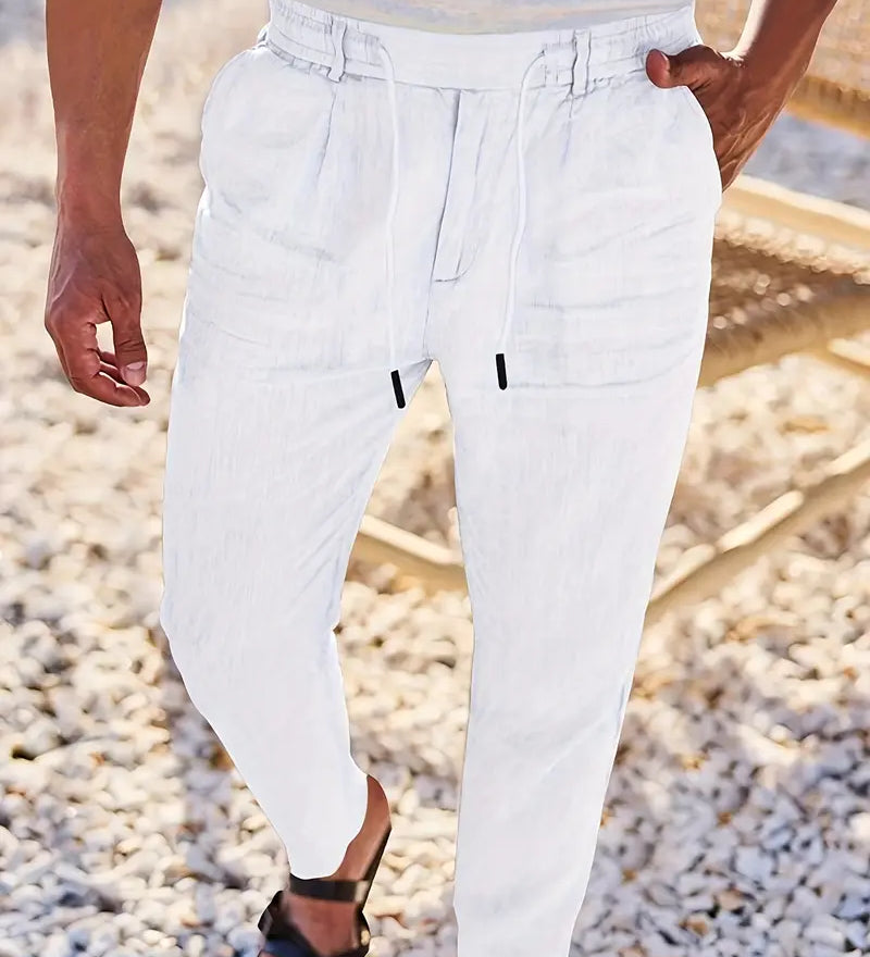 Nichols | Lanene Pantalone sa Konopcem