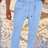 Nichols | Lanene Pantalone sa Konopcem