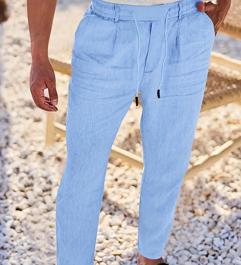 Nichols | Lanene Pantalone sa Konopcem