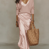Elena | Midi satenska haljina i džemper