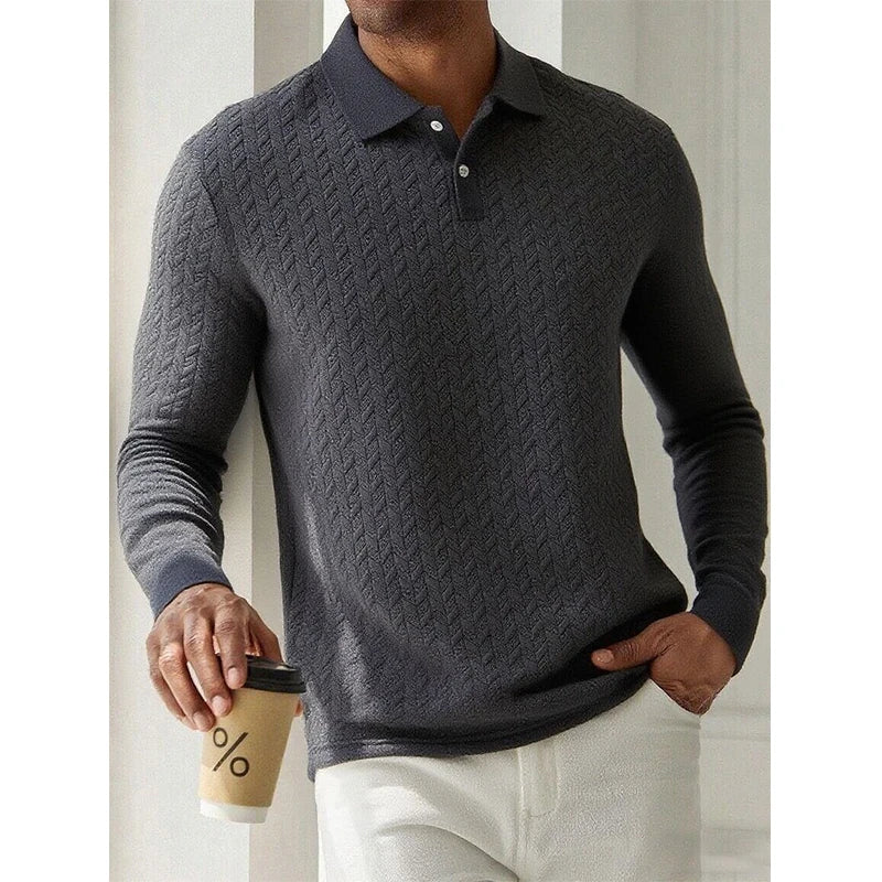 AB™ | Casual Muška Polo Majica sa Dugim Rukavima