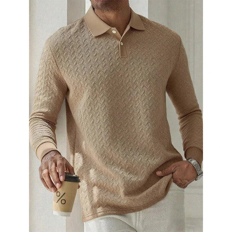 AB™ | Casual Muška Polo Majica sa Dugim Rukavima
