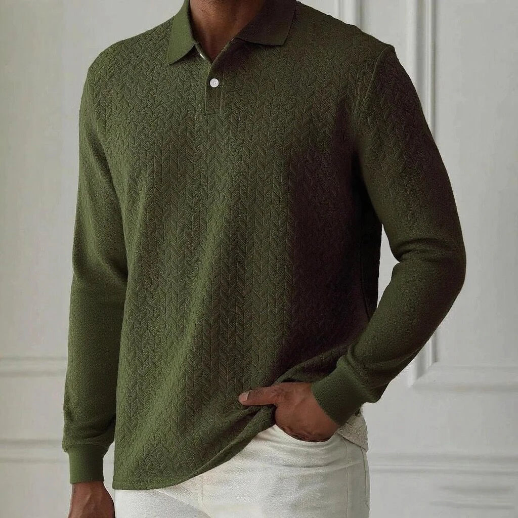 AB™ | Casual Muška Polo Majica sa Dugim Rukavima