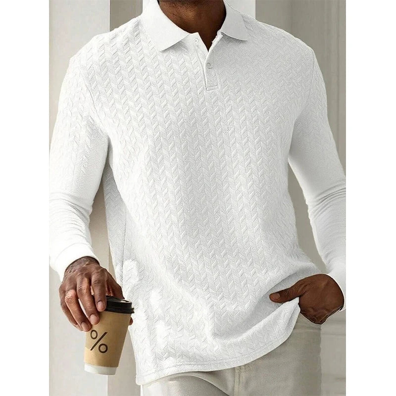 AB™ | Casual Muška Polo Majica sa Dugim Rukavima