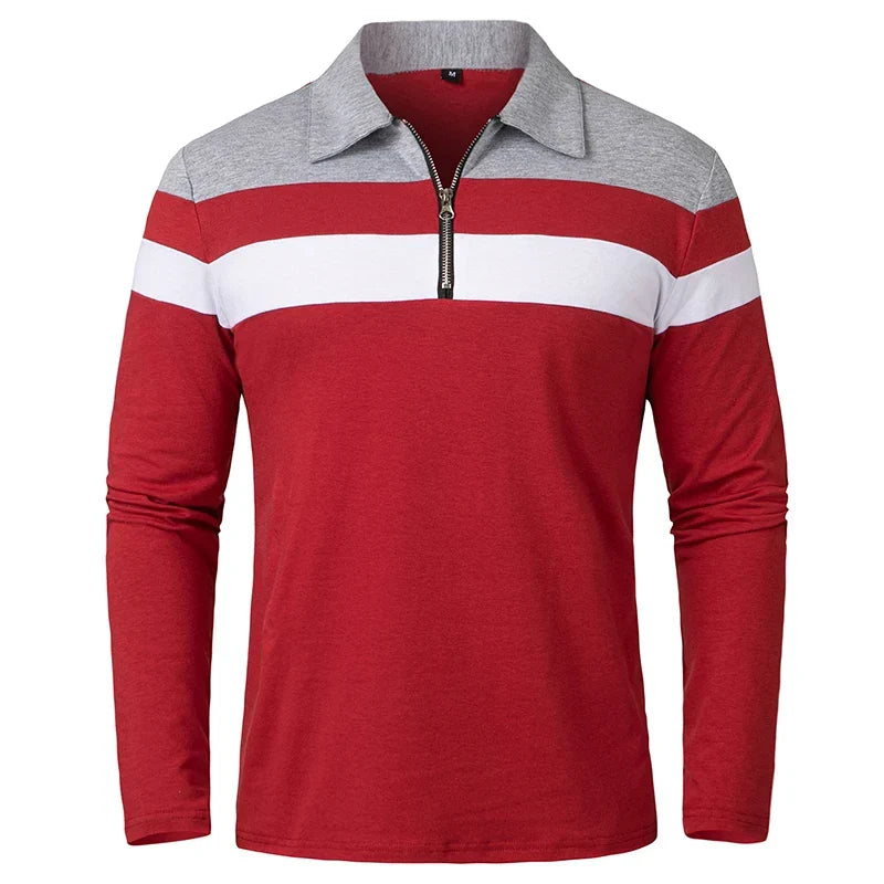 AB™ | Prugasta Polo Majica sa Rajsferšlusom