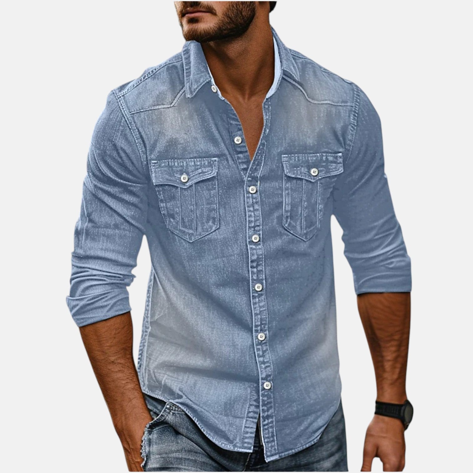Višenamenska i moderna muška denim košulja