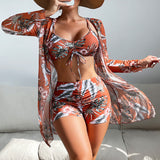 Gabriela™ | Komplet bikinija od 3 dela sa printom