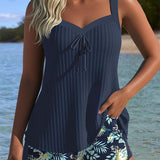 Rocío™ | Prugasti tankini sa dvodelnim donjim delom
