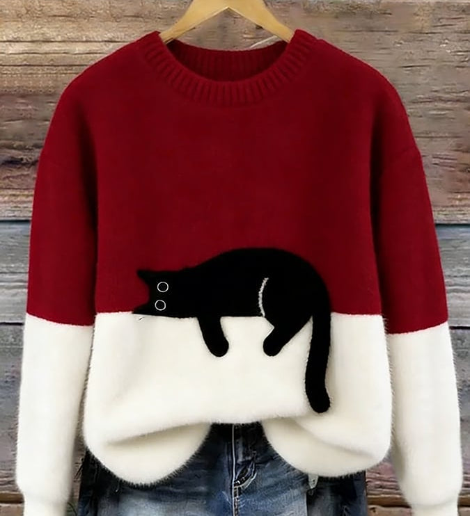PCP | Pulover Oversize Elegantan sa Mačkom Armelle