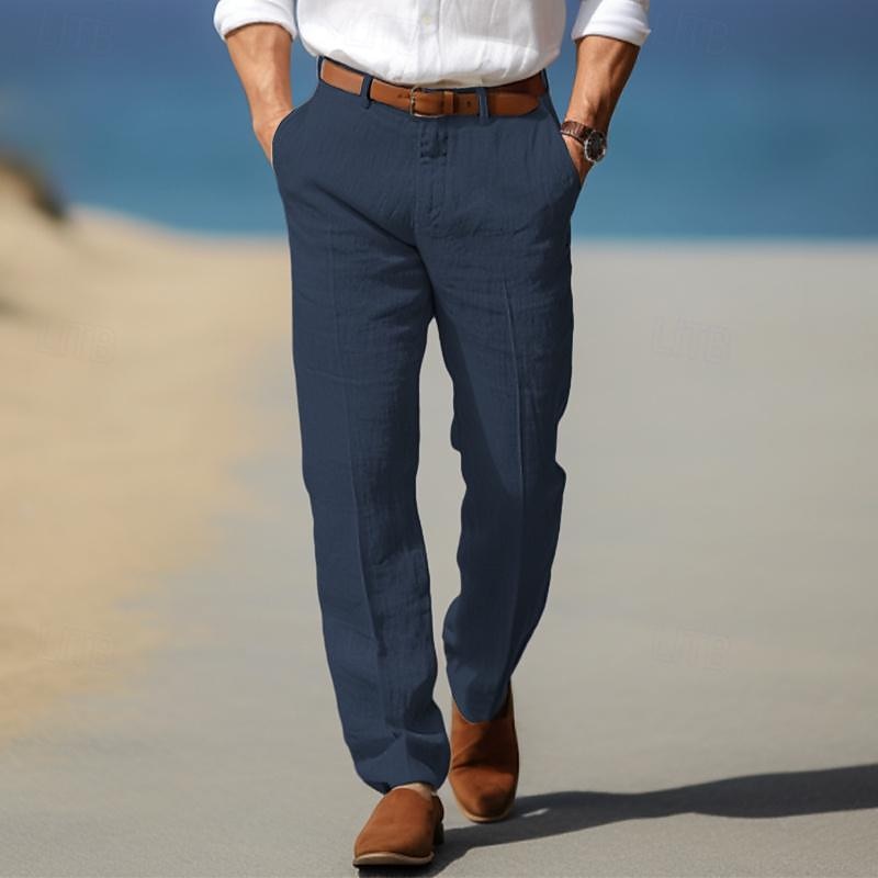 Frank | PREMIUM LANENE PANTALONE ZA MUŠKARCE (SA RUPAMA ZA PODEŠAVANJE POJASA)