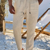 Nichols | Lanene Pantalone sa Konopcem