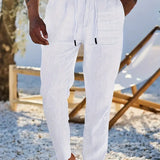 Nichols | Lanene Pantalone sa Konopcem