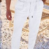 Nichols | Lanene Pantalone sa Konopcem