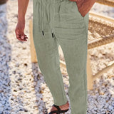 Nichols | Lanene Pantalone sa Konopcem