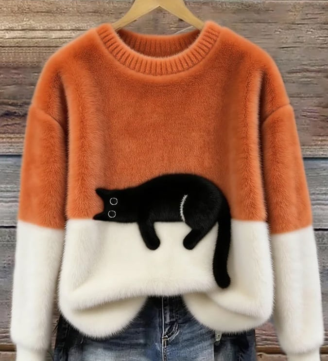 PCP | Pulover Oversize Elegantan sa Mačkom Armelle