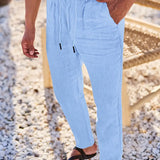 Nichols | Lanene Pantalone sa Konopcem