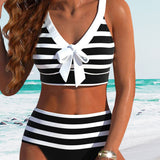 Martina™ | Bikini sa visokim strukom u prugama