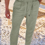 Nichols | Lanene Pantalone sa Konopcem