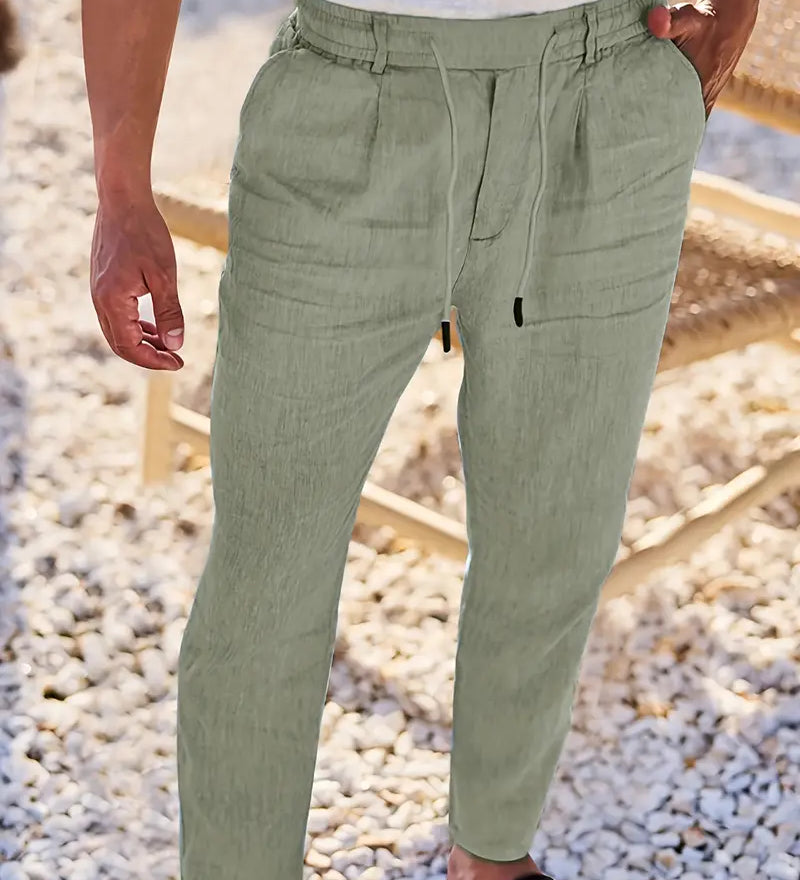 Nichols | Lanene Pantalone sa Konopcem