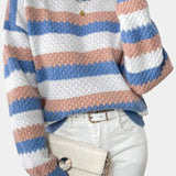 Camille | Pulover Oversized sa Okruglim Izrezom i Prugama